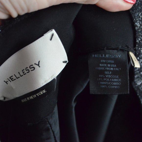 NWOT Sz 4 Hellessy Black Metallic Avedon Tie Waist Drape Panel Pants - Picture 10 of 11